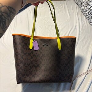 Funky coach tote bag purse